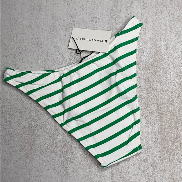 SOLID & STRIPED The Meghan Bottoms Green Stripe - Picture 3 of 4